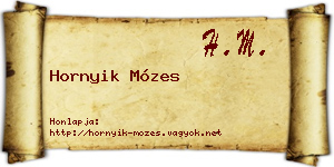 Hornyik Mózes névjegykártya